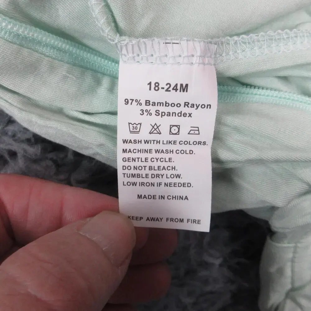Kids Tales Zipper Sleeper Pajamas Baby Girls 18-24M Green Bamboo One Piece NWOT